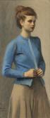 SOYER Raphael Girl In A Blue Sweater SOYER Raphael Girl In A Blue Sweater