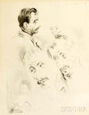 SOYER Raphael Two Framed Lithographs: Gorky SOYER Raphael Two Framed Lithographs: Gorky