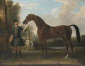 SPENCER Thomas Bay Bolton, Held By A Groom, In A Parkland Setting SPENCER Thomas Bay Bolton, Held By A Groom, In A Parkland Setting