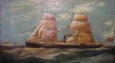 SPENCER William Barnett An Auxiliary Steamship At Sea. SPENCER William Barnett An Auxiliary Steamship At Sea.