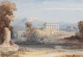 STANFIELD William Clarkson An Ancient Acropolis In An Italianate Landscape, Figures Unloading Boats By The Shore In The Foreground STANFIELD William Clarkson An Ancient Acropolis In An Italianate Landscape, Figures Unloading Boats By The Shore In The Foreground