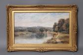 STEELE E Riverscene With Figures, Village Upstream STEELE E Riverscene With Figures, Village Upstream
