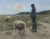 STEELINK Willem Farmer At Sheep Herd. STEELINK Willem Farmer At Sheep Herd.