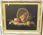 STEENHOUWER P.L. Still Life Study Of An Overturned Basket Of Apples STEENHOUWER P.L. Still Life Study Of An Overturned Basket Of Apples