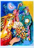 STEYNOWITZ Zamy Couple With Flowers And Musician STEYNOWITZ Zamy Couple With Flowers And Musician
