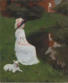 STILLEMANS Henri Victor A Lady And Her Bull Dog STILLEMANS Henri Victor A Lady And Her Bull Dog