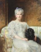 STOCKDALE COPE Arthur Portrait Of Eleanor Barett Palmer (1864-1929) With Her Faithful Companion, "rajah" STOCKDALE COPE Arthur Portrait Of Eleanor Barett Palmer (1864-1929) With Her Faithful Companion, "rajah"