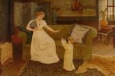 STOCKMAN Oliver Mother And Child In A Music Room Interior STOCKMAN Oliver Mother And Child In A Music Room Interior