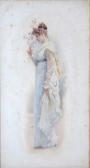 STONE Marcus C. Spring - Jungedame Mit Blütenzweig, Aquarell, Ca. 32 X 11 Cm, Unt. Signiert U.dat. 1894, Etwas Stockfleckig, Im Originalen Stuckrahmen Imklassizistischen Stil (stuckelemente Z.teil Best.) STONE Marcus C. Spring - Jungedame Mit Blütenzweig, Aquarell, Ca. 32 X 11 Cm, Unt. Signiert U.dat. 1894, Etwas Stockfleckig, Im Originalen Stuckrahmen Imklassizistischen Stil (stuckelemente Z.teil Best.)