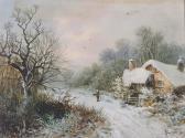 STONE William A Winter Landscape With Figure Approaching A Cottage STONE William A Winter Landscape With Figure Approaching A Cottage