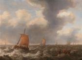 STOOTER Cornelis Leonardsz. Ships And A Fishing Boat On A Choppy Sea STOOTER Cornelis Leonardsz. Ships And A Fishing Boat On A Choppy Sea