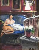Storch Sally Nude Reclining On A Couch Storch Sally Nude Reclining On A Couch
