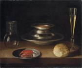 STOSKOPF Sebastian Bread, A Carafe Of Wine, An Upturned
Roemer
And A Crayfish On A Plate With A Bowl Of Soup And Glass Of Wine STOSKOPF Sebastian Bread, A Carafe Of Wine, An Upturned
Roemer
And A Crayfish On A Plate With A Bowl Of Soup And Glass Of Wine