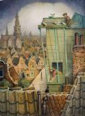 STRUBE Jan Vue Animée Au Dessus Des Toits De La Ville STRUBE Jan Vue Animée Au Dessus Des Toits De La Ville