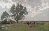 STRUTZEL Otto Cattle Drive In Anextensive Summery Landscape. STRUTZEL Otto Cattle Drive In Anextensive Summery Landscape.