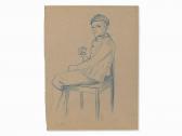 STRUTZEL Otto Sitting Boy With Binoculars STRUTZEL Otto Sitting Boy With Binoculars