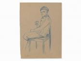 STRUTZEL Otto Sitting Boy With Binoculars STRUTZEL Otto Sitting Boy With Binoculars