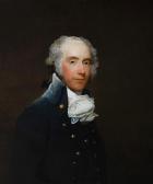 STUART Gilbert Portrait Of Mr Grierson, Of Rathfarnham House,co. Dublin, Half-length, In A Blue Coat And White Lace Chemise; Anda Portrait Of Mrs Grierson, Half-length, In A White Dress And Ablack Silk Shawl, Standing Before An Open Landscape STUART Gilbert Portrait Of Mr Grierson, Of Rathfarnham House,co. Dublin, Half-length, In A Blue Coat And White Lace Chemise; Anda Portrait Of Mrs Grierson, Half-length, In A White Dress And Ablack Silk Shawl, Standing Before An Open Landscape