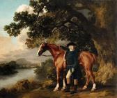 STUBBS George A Gentleman In Riding Clothes Standing Beside A Chestnut A Hunter STUBBS George A Gentleman In Riding Clothes Standing Beside A Chestnut A Hunter