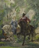 STUCKELBERG Ernst Ulrich Von Rudenz And Bartha Von Brunegg On Horseback STUCKELBERG Ernst Ulrich Von Rudenz And Bartha Von Brunegg On Horseback