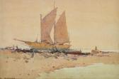 STURGESS Reginald Ward Sailing Boat Along The Shore STURGESS Reginald Ward Sailing Boat Along The Shore
