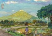 SUDJOJONO Sindutomo Horse Carriage In Mountain Landscape With Banyan Tree SUDJOJONO Sindutomo Horse Carriage In Mountain Landscape With Banyan Tree