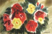 Suzuki LewiS A Still Life Of Red And Yellow Blossoms Suzuki LewiS A Still Life Of Red And Yellow Blossoms