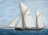 SWAN James A. Signed Also Inscribed As Title, The Vessel Marked 'yh87', Gouache SWAN James A. Signed Also Inscribed As Title, The Vessel Marked 'yh87', Gouache