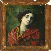 SZVATEK Aurelia della Corte A Youngwoman With A Red Shawl SZVATEK Aurelia della Corte A Youngwoman With A Red Shawl