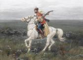 SZYKIER Stanislaw Ksawery Musician On A White Horse SZYKIER Stanislaw Ksawery Musician On A White Horse