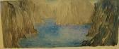 TACK Augustus Vincent Landscape With River And Rocks TACK Augustus Vincent Landscape With River And Rocks