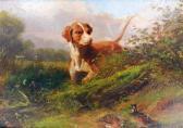 TAIT Arthur Fitzwilliam English Pointer In Meadow Landscape TAIT Arthur Fitzwilliam English Pointer In Meadow Landscape