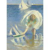 TARBELL Edmund Charles Child And Boat (child With Boat; Girl With Sailboat) TARBELL Edmund Charles Child And Boat (child With Boat; Girl With Sailboat)