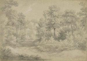 William Taverner - A Wooded Landscape With A Track