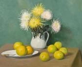 TAYLOR Frédéric Bourchier Spider Chrysanthemums, Oranges And White Stonewear TAYLOR Frédéric Bourchier Spider Chrysanthemums, Oranges And White Stonewear