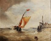 TAYLOR Henry King A Fishing Vessel On A Stormy Day Off A Pier TAYLOR Henry King A Fishing Vessel On A Stormy Day Off A Pier