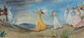TELMANYI Anne Marie Landscape With Dancing Women Acclaiming The Returning Warriors TELMANYI Anne Marie Landscape With Dancing Women Acclaiming The Returning Warriors
