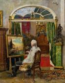 TEMPLE Hans Der Maler Eduard Kasparides Im Atelier TEMPLE Hans Der Maler Eduard Kasparides Im Atelier
