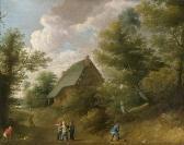TENIERS David II Bauern Vor Einem Haus In Bewaldeter Landschaft TENIERS David II Bauern Vor Einem Haus In Bewaldeter Landschaft