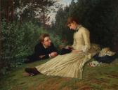 THIELE Anton A Young Couple In A Forest Clearing THIELE Anton A Young Couple In A Forest Clearing