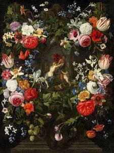 Jan Philips Rigoults Van Thielen -  Venus And Adonis In A Floral Garland