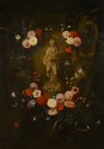 THIELENS Gaspard Allégorie De L’’été Dans Une Couronne De Fleurs. THIELENS Gaspard Allégorie De L’’été Dans Une Couronne De Fleurs.