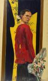 THREADGOLD Young Woman Holding A Bouquet Of Flowers THREADGOLD Young Woman Holding A Bouquet Of Flowers