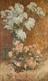 TIELENS Alexandre Composition Aux Roses Et Lilas TIELENS Alexandre Composition Aux Roses Et Lilas