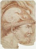 TISCHBEIN Johann Heinrich Wil. Studie Eineskriegers Mit Helm Im Profil TISCHBEIN Johann Heinrich Wil. Studie Eineskriegers Mit Helm Im Profil
