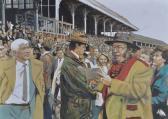 TOMSETT Crowds At A Race Course With John Mccririck In The Foreground TOMSETT Crowds At A Race Course With John Mccririck In The Foreground