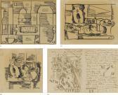 TORRES-GARCIA Joaquin Three Drawings And A Letter To Rafael Barradas TORRES-GARCIA Joaquin Three Drawings And A Letter To Rafael Barradas