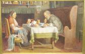TOZER Henry Edward Spernon "the Evening Meal", Interior Scene With An Elderly Couple Seated By A Fireside Signed And Dated "1926", Inscribed With The Artist's Name And The Title Of The Work On The Original Frame, Also Inscribed On An Old Label Verso TOZER Henry Edward Spernon "the Evening Meal", Interior Scene With An Elderly Couple Seated By A Fireside Signed And Dated "1926", Inscribed With The Artist's Name And The Title Of The Work On The Original Frame, Also Inscribed On An Old Label Verso