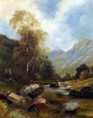 TRICKETT John Angler In Mountain River Landscape TRICKETT John Angler In Mountain River Landscape