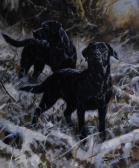 TRICKETT John Black Labradors In The Snow TRICKETT John Black Labradors In The Snow